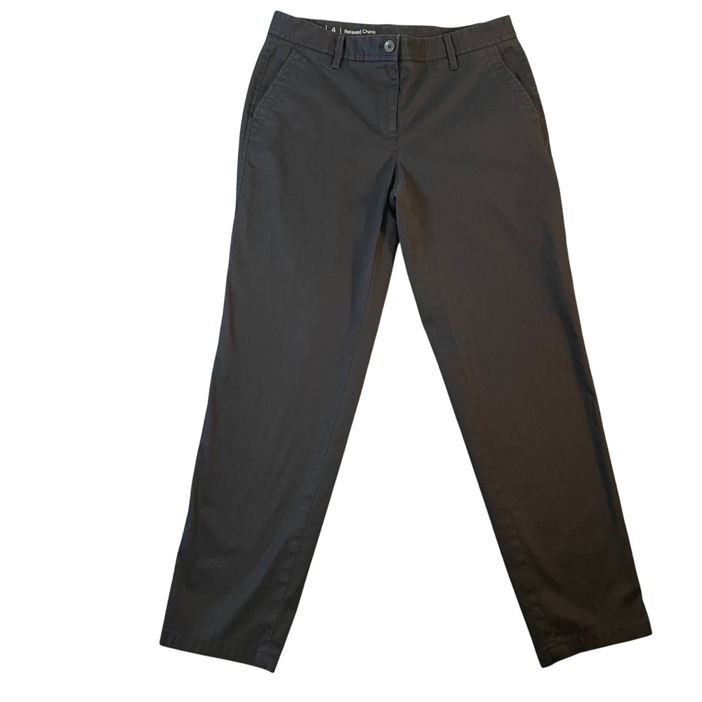 Talbots Womens Relaxed Chino Pants Blue Size 4 Pockets Career Office Classic